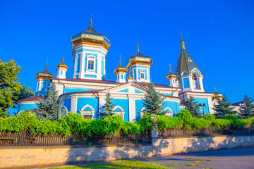 Fototapeta na wymiar view of Ciuflea Monastery in Chisinau city from Moldova 