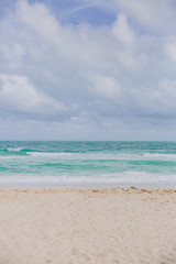 Fototapeta na wymiar Miami beach by ocean under clouds in Miami, Florida, USA