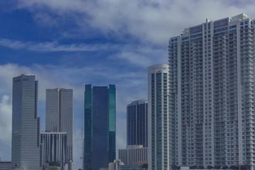 Fototapeta na wymiar Skyscrapers of downtown Miami, in Florida, USA