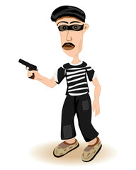 the thieve with gun vector design