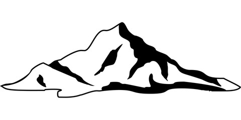 Mountain and landscape vector black