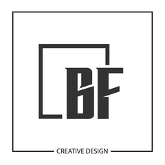 Initial Letter BF Logo Template Design