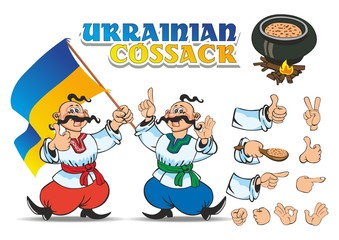 Ukrainian Cossack gesticulates