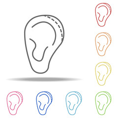 corrective plastic ear icon. Elements of plastic syrgery in multi color style icons. Simple icon for websites, web design, mobile app, info graphics
