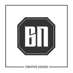 Initial Letter BN Logo Template Design