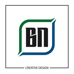 Initial Letter BN Logo Template Design
