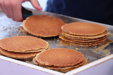 Traditional Dutch stroopwafels