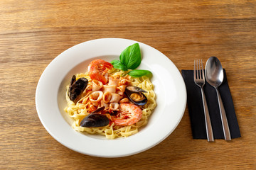 Pasta with seafood