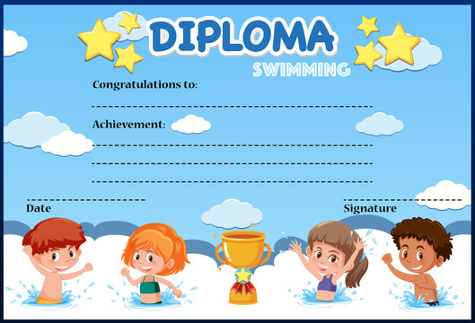 Swimming Diploma Certificate Template