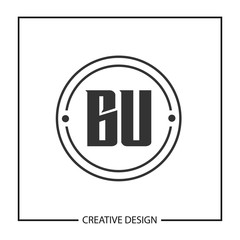 Initial Letter BU Logo Template Design