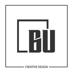 Initial Letter BU Logo Template Design