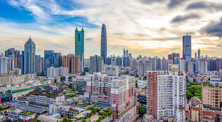 Fototapeta premium Shenzhen Luohu City Skyline