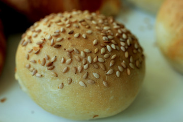 Fresh bun with sesame seed