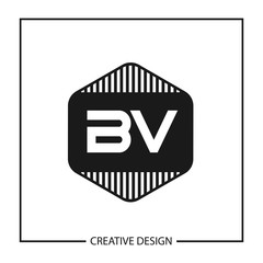 Initial Letter BV Logo Template Design