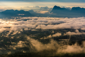 Beautiful landscape with mist 