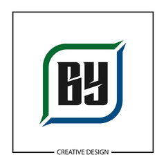 Initial Letter BY Logo Template Design