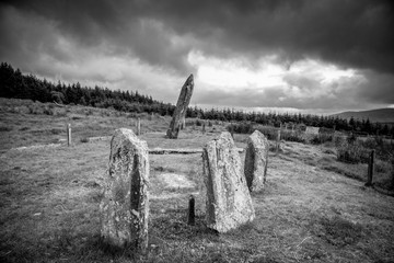 Knocknakilla Stone Circle, Cork, Ireland - Black & White