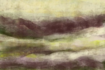 Abstract painterly landscape, imaginative blurred soft focus natural organic forms in hand painted artwork