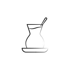 Turkish tea glasses icon. Element of tea icon for mobile concept and web apps. Hand drawn Turkish tea glasses icon can be used for web and mobile