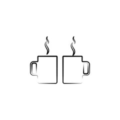 two cups tea icon. Element of tea icon for mobile concept and web apps. Hand drawn two cups tea icon can be used for web and mobile