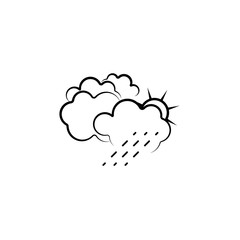 Cloud, rain, sun icon. Element of weather icon for mobile concept and web apps. Hand drawn Cloud, rain, sun icon can be used for web and mobile