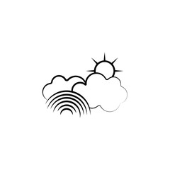 Sun, cloud, rainbow icon. Element of weather icon for mobile concept and web apps. Hand drawn Sun, cloud, rainbow icon can be used for web and mobile