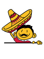 grüßen sombrero mexikaner mexikanisch südamerika party musik gemalt kind kritzel comic cartoon junge mann cool clipart glücklich lustig frech bruder design