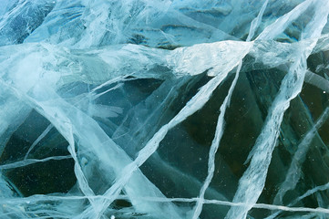 Ice texture. Amur river. Khabarovsk, far East, Russia.