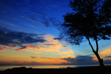 beautiful sunrise on the sea