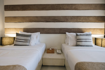  big comfortable  bed in brown classic bedroom