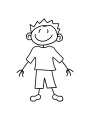 gemalt kind kritzel comic cartoon junge mann cool clipart glücklich lustig frech bruder design