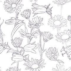 Fototapeta premium vector seamless pattern with flowers