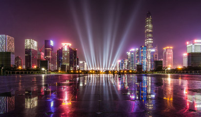 Fototapeta na wymiar Nightscape of Shenzhen City