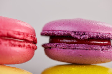 macaroons on a dark table