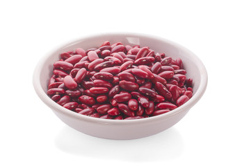 Red beans in a white bowl