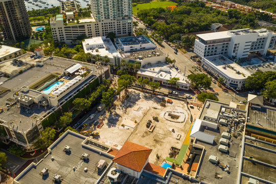 Aerial drone photo of Cocowalk Miami Coconut Grove
