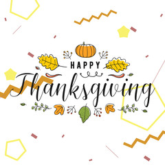 Happy Thanksgiving day typography.