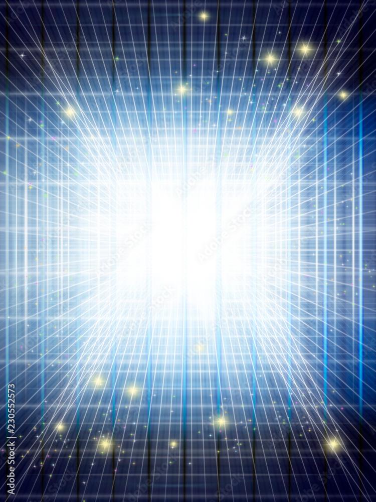 Wall mural abstract background of technology concept with glowing structural blue light manipulation