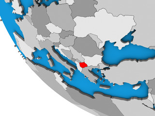 Naklejka premium Macedonia on simple 3D globe.