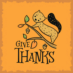 Happy Thanksgiving day typography.