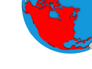 North America on simple 3D globe.