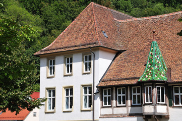 historic building in monastery yard, Blaubeuren, Germany