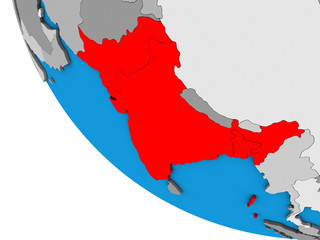 Fototapeta premium British India on simple 3D globe.