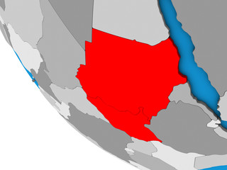 Fototapeta premium Sudan on simple 3D globe.