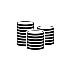 Vector cash coin, currency pile, investment stack money illustration