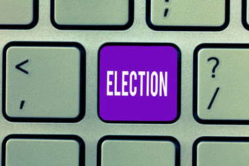 Conceptual hand writing showing Election. Business photo text formal and organized choice by vote...