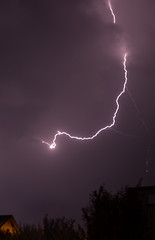 Thunderstorm with lightning near Aholming - Bavaria - Germany