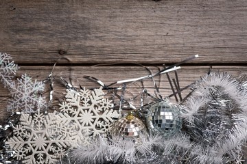 Christmas background on the wooden