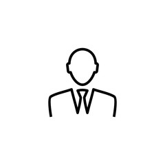 Simple thin line businessman icon. Vector illustration