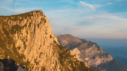 Fototapeta premium Beautiful alpine view at the Feuerkogel summit - Ebensee - Traunsee - Salzburg - Austria